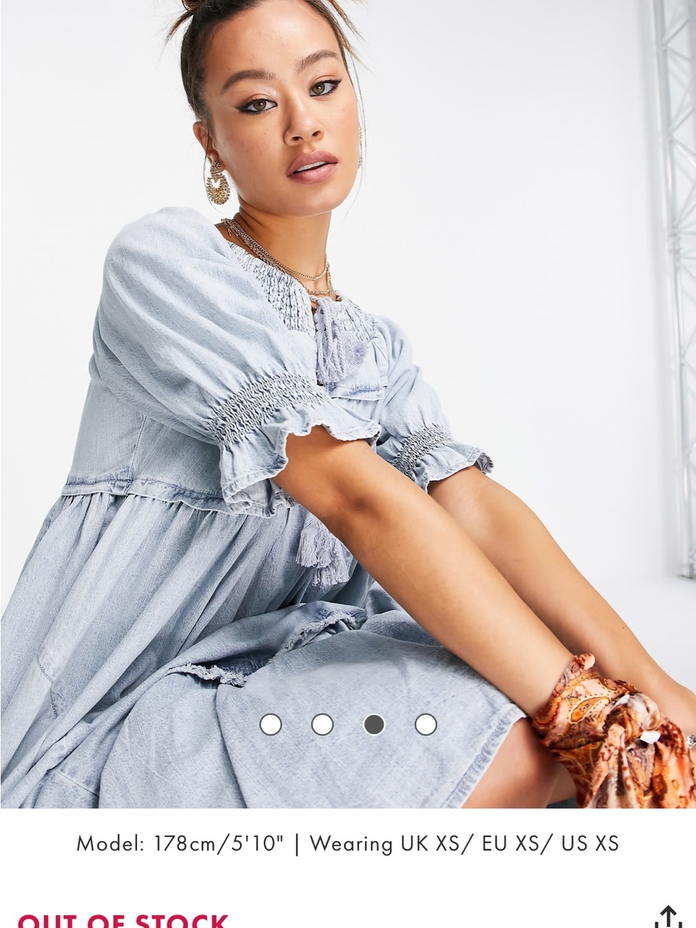 Free People Sz Medium denim dress NWOT SOLD OUT - Picture 5 of 16